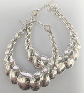 Silver 6.43G Hoop Earrings