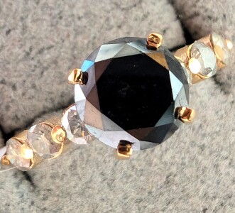 10K Black 1.4ct & White 0.6ct Diamond Ring