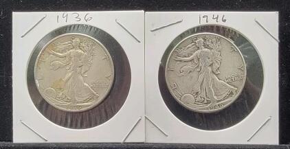 (2) Walking Liberty Silver Half Dollar
