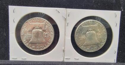 (2)Franklin Silver Half Dollars
