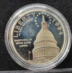 1994 Capitol Bicentennial Proof Silver Dollar