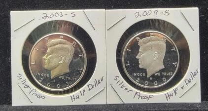 (2) Silver Proof Half Dollar