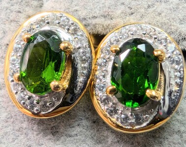 Silver Chrome Diopside Earrings Approx. 1.75ct
