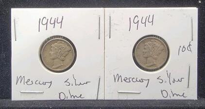 (2) Mercury Silver Dimes