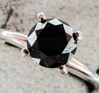 14K Black Diamond Ring Approx. 0.5ct