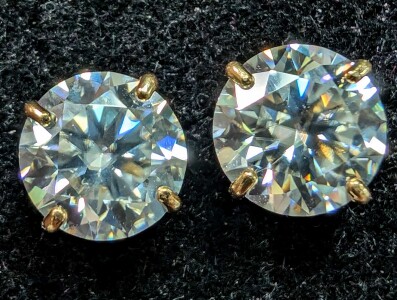 14K Moissanite Earrings Approx. 2.9ct
