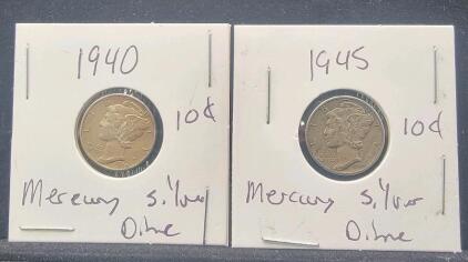 (2) Mercury Silver Dimes