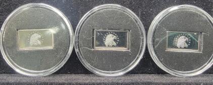 (3) One Gram Silver Bars