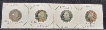 (4) Silver Proof State Quarters
