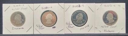 (4) Silver Proof Quarters