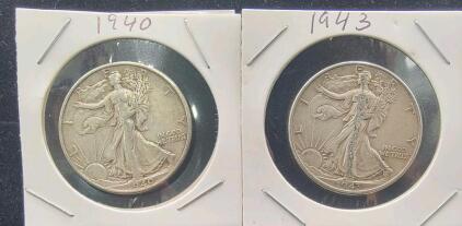(2) Walking Liberty Silver Half Dollar