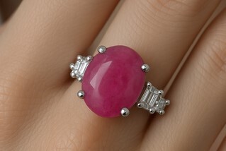 Silver & Ruby Ring Approx. 1.5ct