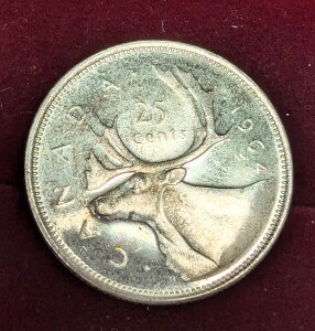 Silver 5.88G Canadian 25Cent Coin