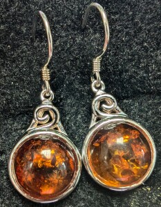 Silver Amber Earrings