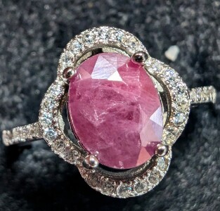 Silver Ruby 1Ct Ring