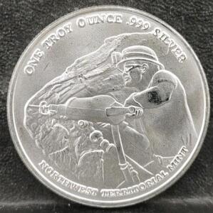 One Troy Ounce .999 Silver Round-Northwest Territorial Mint