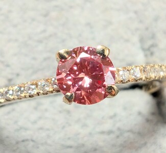 10K Lab Pink Diamond Ring Approx .6ct