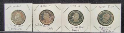 (4) Silver Proof State Quarters