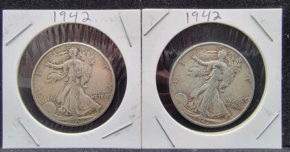 (2) Walking Liberty Silver Half Dollar