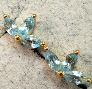 Silver Topaz Earrings Approx. 0.5ct