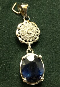 Silver Blue Sapphire Pendant