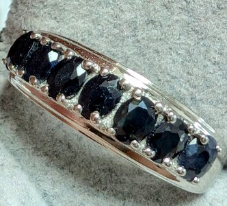 Silver Genuine Sapphire Ring
