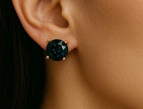14K Blue Lab Diamond Earrings Approx. 1ct