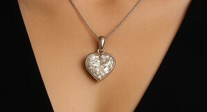 10K Lab Diamond Heart Pendant Approx. 1ct