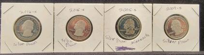 (4) Silver Proof Quarters