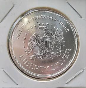 Liberty Silver One Ounce Pure Silver Round