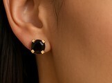 14K Black Diamond Earrings Approx. 1.5ct