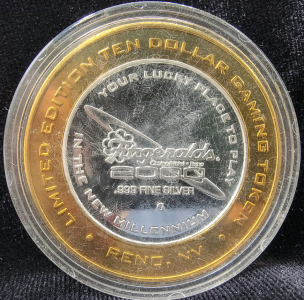 One Ounce Pure Silver Casino Themed Round, yr.2000