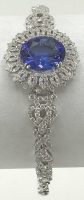14K White Gold Tanzanite Zoisite & Diamond Bracelet, 5.57 CTW Tanzanite, 3.04 CTW Diamonds - 2