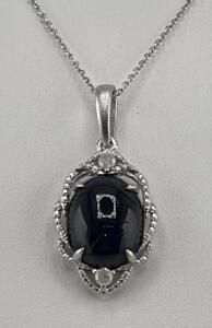 Oscar Friedman Pendant Necklace, Star Sapphire 8.22 ct, 925 Sterling Silver