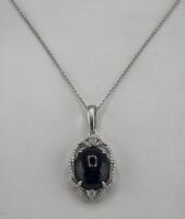 Oscar Friedman Pendant Necklace, Star Sapphire 8.22 ct, 925 Sterling Silver - 2