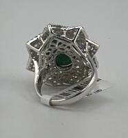 Sterling Silver Ring, Emerald 9.50 ct, Sapphire Corundum 2.30 ct, Serial: GGAC8038 - 3