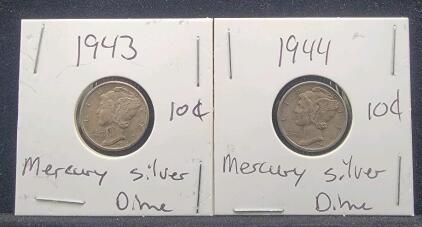 (2) Mercury Silver Dimes