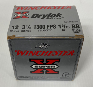 Full Box of Winchester Drylok Super-X 12 GA 3 1/2” BB Steel Shot