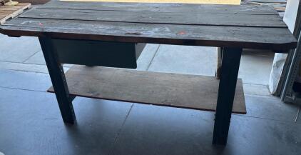 Wooden Workbench H 2&rsquo; 10&rdquo; W 6&rsquo; L 2&rsquo; 3&rdquo;