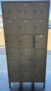 Metal Locker H 6&rsquo; 6&rdquo; W 3&rsquo; L 1&rsquo;