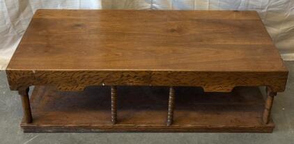 Dark Wooden Coffee Table / 22&rdquo; L x 50.5&rdquo; W x 17&rdquo; H