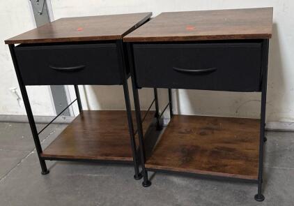 2 Wood and Metal Endtables (H 1&rsquo; 8&rdquo; W 1&rsquo; 4&rdquo; L 1&rsquo; 4&rdquo;)