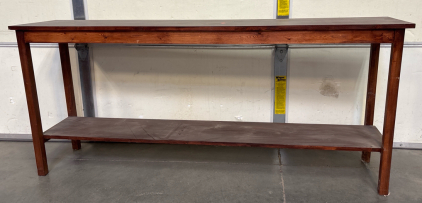 Long Wooden Table / H 2&rsquo; 7&rdquo; W 6&rsquo; L 1&rsquo; 4&rdquo;