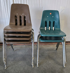 (6) Plastic School Chairs