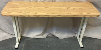 Long Desk W/ Metal Base / 18&rdquo; L x 60&rdquo; W x 32&rdquo; H