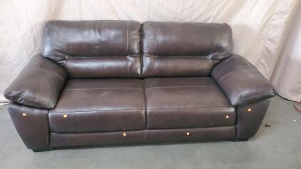 Brown Leather Couch 82"x33"x37"