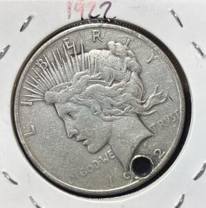1922 Library Peace Dollar WW1