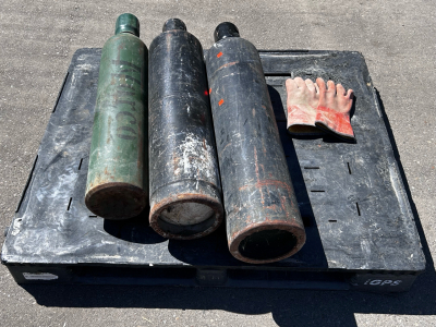 (3) Welding Cylinders and Pair Of Heavy Duty Gloves