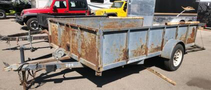 Single Axle 15'10" Trailer 12' Box With Ramp with 3'10" Tongue .. Front End Hand Wench