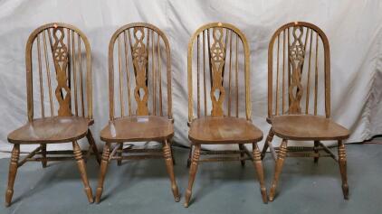 (4) Oak Wooden Chair 42"x 15"